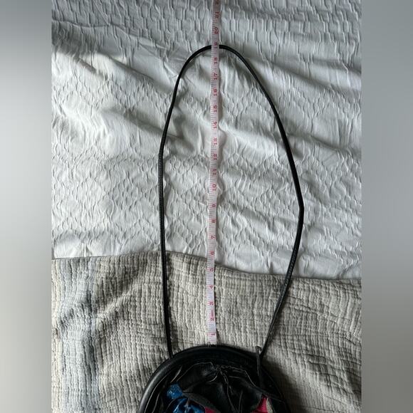 VINTAGE 80s Jewel Tone Leather Crossbody Bag Punk Bohemian Boho Weird Girl Art - Picture 6 of 10